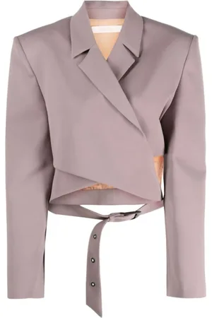 SSHEENA Jakke, Dame, Lilla, XS, Uld, Crossover-front Kort Blazer