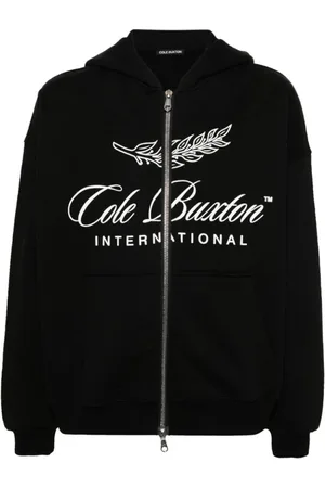 Cole Buxton Sweathshirts & Hoodies, Herre, Sort, 2XL, Bomuld, Sort Grafisk Print Hættetrøje