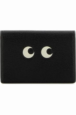 Anya Hindmarch Tilbehør, Dame, Sort, ONE SIZE, Uld, Stilfuld Sort Læderkortholder