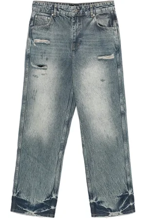 Represent Jeans, Herre, Blå, W29, Blå Klassiske Fem-Lomme Broderede Jeans
