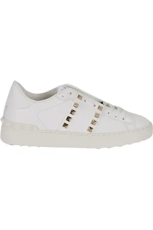 VALENTINO Sko, Dame, Hvid, 35 EU, Uld, Rockstud Untitled Open Sneakers