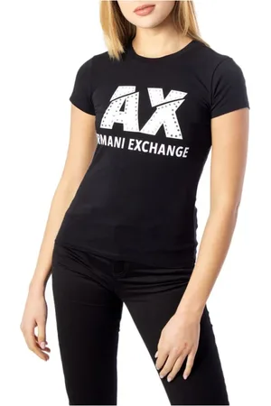 Armani Exchange Top, Dame, Sort, S, Bomuld, Sort Bomuld Damer T-Shirt Forår/Sommer