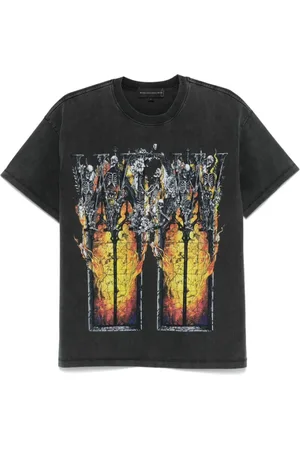 Who Decides War Top, Herre, Sort, XL, Grafisk Print Crew Neck T-shirt