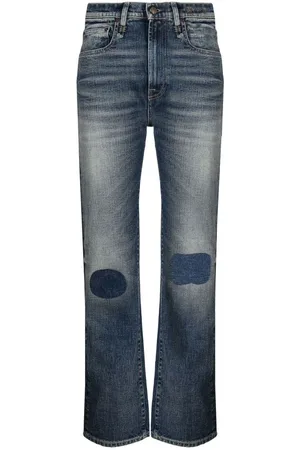 R13 Jeans, Herre, Blå, W30, Bomuld, Indigo Slim-Cut High-Waisted Jeans