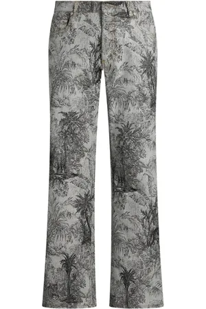 Etro Jeans, Herre, Grå, W30, Mønstret Jacquard Lysegrå Jeans