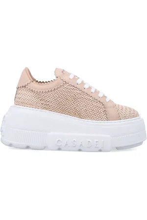 Casadei Sko, Dame, Lyserød, 40 EU, Flettede Platform Sneakers Hanoi