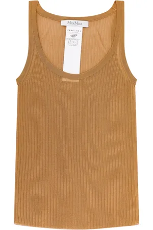 Max Mara Top, Dame, Brun, M, Silke Rund Hals Ærmeløse Toppe