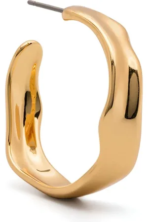 Kate Spade Tilbehør, Dame, Gul, ONE SIZE, Uld, Skulpturelle Hoop Øreringe Par