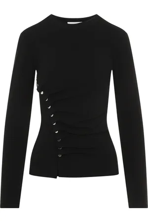 Paco rabanne Top, Dame, Sort, 2XS, Uld, Sort Top Slidstærk Stil Aw24