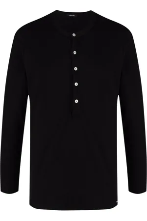 Tom Ford Top, Herre, Sort, S, Bomuld, Langærmet Top