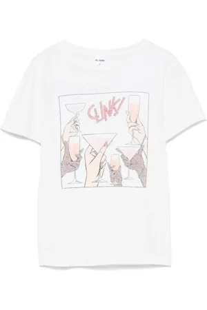 RE/DONE Top, Dame, Hvid, XS, Grafisk Print Hvid T-shirt Rund Hals