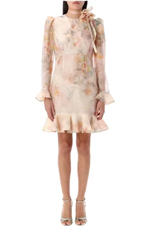 ZIMMERMANN Kjole, Dame, Flerfarvet, M, Crush Flower Mini Kjole