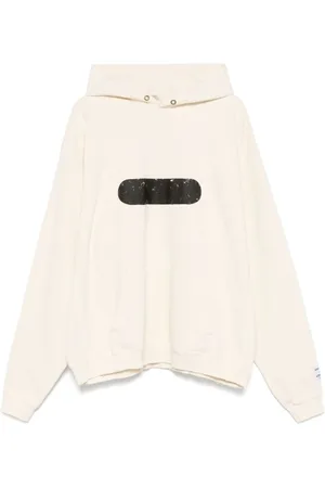 GALLERY DEPT. Sweathshirts & Hoodies, Herre, , S, Bomuld, Creme Hvid Hættetrøje Grafisk Print