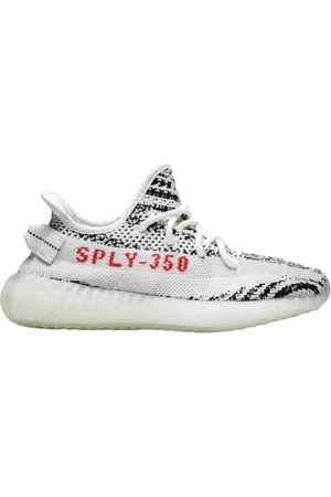 Yeezy Sko, Herre, Flerfarvet, 41 1/3 EU, Uld, Zebra Stribede Sneakers Komfort og Stil