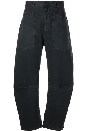 NILI LOTAN Jeans, Dame, Grå, S, Denim, Grå Denim Buks Med Buet Ben