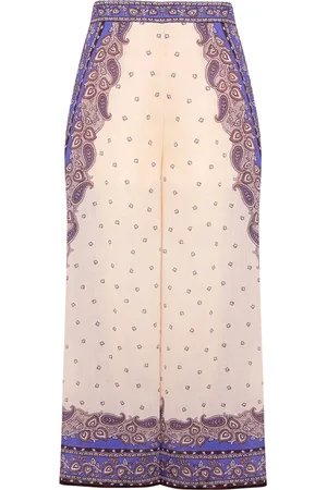 ZIMMERMANN Bukser, Dame, Flerfarvet, S, Maxine Wide Leg Bukser