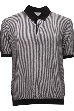 BALLANTYNE Top, Herre, Sort, S, Polo Neck Pullover -White Shirt