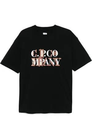 C.P. Company Top, Herre, Sort, L, Bomuld, Crew Neck Kortærmet T-shirt