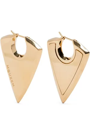 Alexander McQueen Tilbehør, Dame, Gul, ONE SIZE, Uld, Guld-tone Lukning Øreringe Par