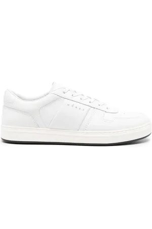 Hogan Sko, Herre, Hvid, 43 1/2 EU, Læder, Hvide Læder Sneakers med Paneldesign