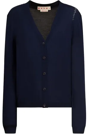 Marni Strik, Dame, Blå, M, Uld, Navy Blå Strikket Sweater