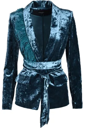 Patrizia Pepe Jakke, Dame, Blå, 2XS, Polyester, Aftenjakke med polyester og elastan