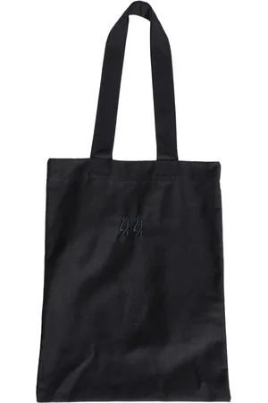 44 Label Group Taske, Herre, Sort, ONE SIZE, Bomuld, Sort Lærredstaske med Broderet Print