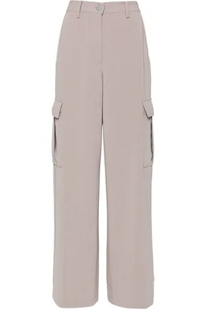 THEORY Bukser, Dame, Grå, L, Taupe Brun Wide Leg Cargo Bukser