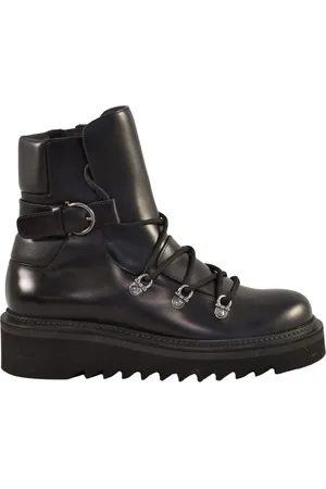 Salvatore Ferragamo Sko, Dame, Sort, 36 1/2 EU, Læder, Læder Ankelstøvler med Lynlås Lukning