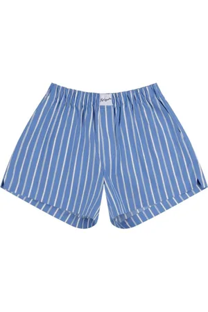 Axel Arigato Shorts, Dame, Blå, S, Bomuld, Blåstribede shorts med elastisk linning