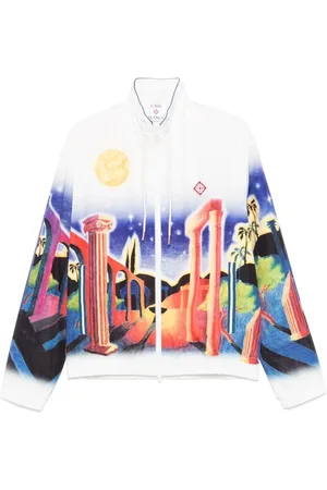 Casablanca Jakke, Herre, Flerfarvet, L, Hvid Zip-Up Jakke