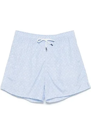 FEDELI Badetøj, Herre, Blå, S, Uld, Lyseblå Badeshorts med Snøre