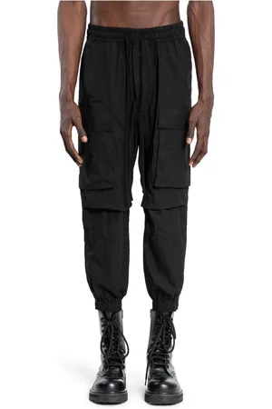 THOM KROM Bukser, Herre, Sort, XL, Bomuld, Sort Canvas Cargo Bukser med Elastik