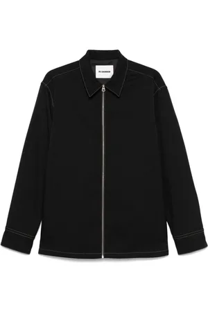 Jil Sander Jakke, Herre, Sort, XL, Zip Front Skjorte