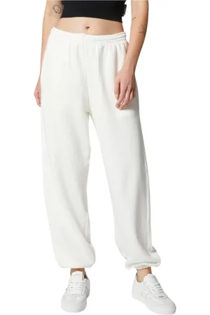 John Richmond Bukser, Dame, Hvid, XS, Bomuld, Bomuld jogger bukser med elastisk talje