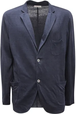 Gran Sasso Jakke, Herre, Blå, XL, Linned, Linnedjakke Made in Italy