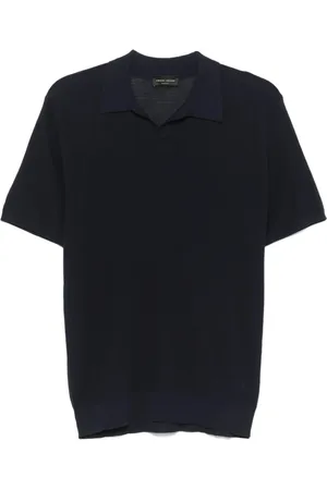 Roberto Collina Top, Herre, Blå, L, Navy Polo Krave Sweater