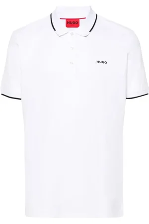 HUGO BOSS Top, Herre, Hvid, 2XL, Bomuld, Hvid Polo Sweater med Logo Detalje