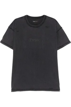 Purple Brand Top, Herre, Grå, XL, Antracitgrå Crew Neck T-shirt