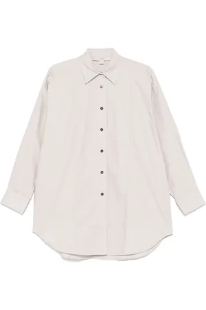 REMAIN Birger Christensen Bluser & Skjorter, Dame, , S, Grå Button-Up Skjorte med Box Pleat