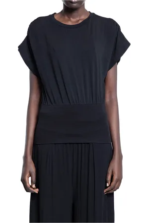 THOM KROM Top, Dame, Sort, XS, Bomuld, Sort Bomuld Rund Hals Top
