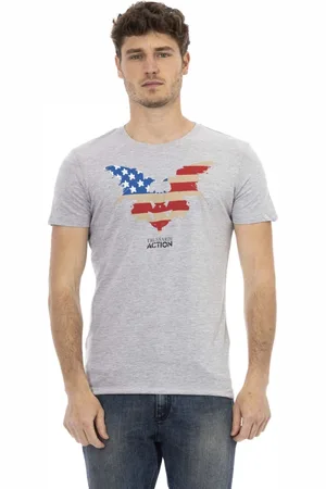 Trussardi Top, Herre, Grå, L, Kortærmet Rund Hals T-shirt