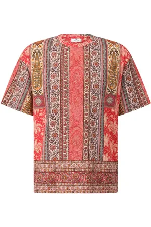 Etro Top, Herre, Flerfarvet, L, Bomuld, Paisley Print Bomulds T-shirt
