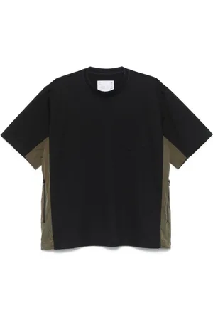 SACAI Top, Herre, Sort, M, Sort Lomme Lynlås T-shirt Snørehem