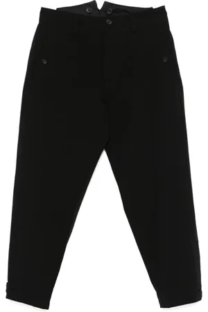 YOHJI YAMAMOTO Bukser, Herre, Sort, M, Sorte bukser med lynlås og knap
