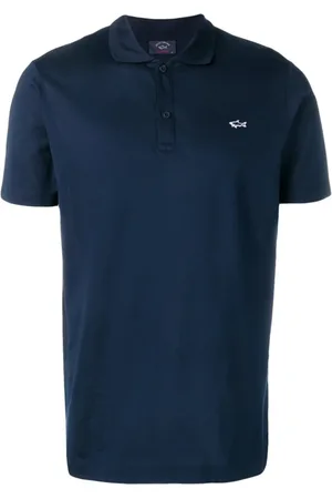 Paul & Shark Top, Herre, Blå, S, Bomuld, Shark Badge Pique Polo