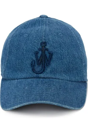 J.W.Anderson Tilbehør, unisex, Blå, ONE SIZE, Denim, Denim Hat med JW-initialer Logo
