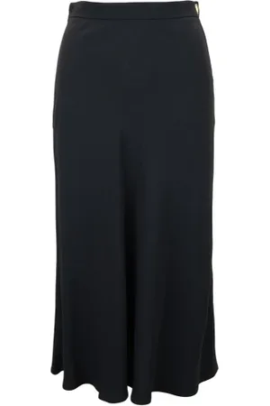 Elisabetta Franchi Nederdel, Dame, Sort, L, Uld, Flared Nederdel med Sidelister