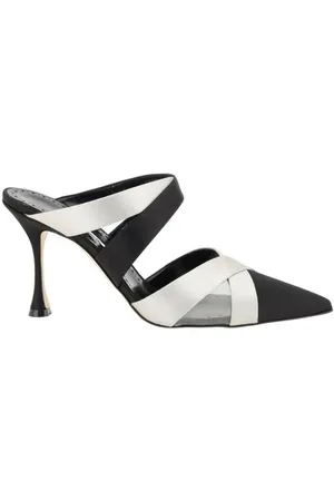 Manolo Blahnik Sko, Dame, Sort, 36 EU, Læder, Forlænget Tå Mesh Pumps Stiletto Hæl
