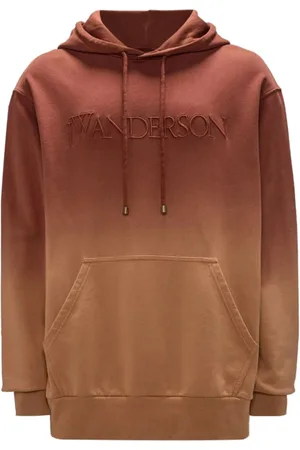 J.W.Anderson Sweathshirts & Hoodies, Herre, Brun, M, Bomuld, Gradient Hættetrøje med Broderet Logo